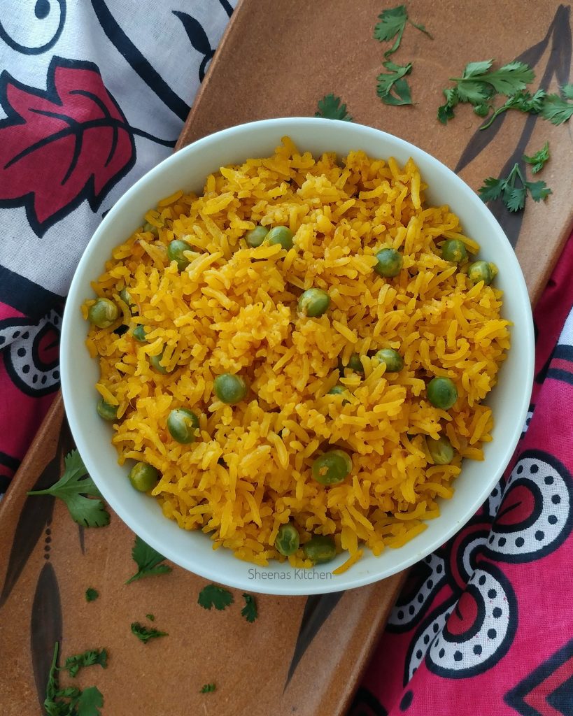 Turmeric yellow rice with peas_sheenas Kitchen