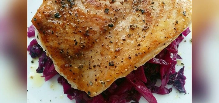 Red Snapper Fish fillet with pickled red cabbage